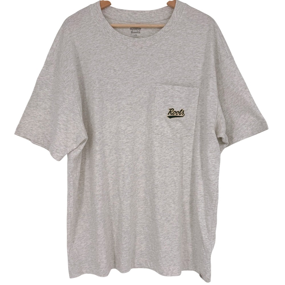 Roots Canada Men's Organic Cotton Relaxed Fit Pocket Shirt Sz L